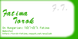 fatima torok business card